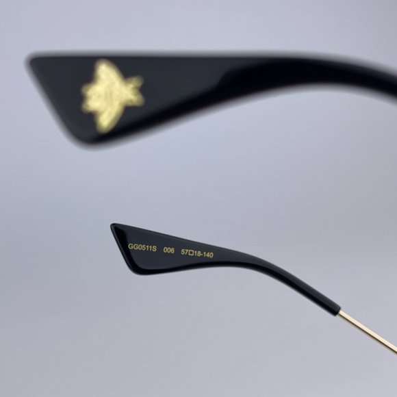 NEW GUCCI LOGO GG0511S 006 Black Multicolor Gray Gradient Square Women Sunglasse - Picture 7 of 10